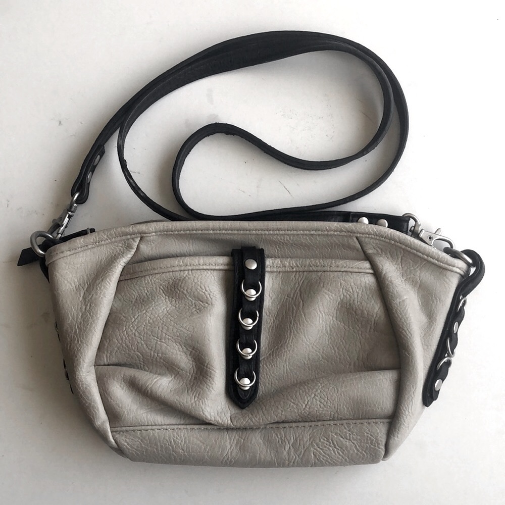Free People Two-Tone Gray and Black Crossbody Bag